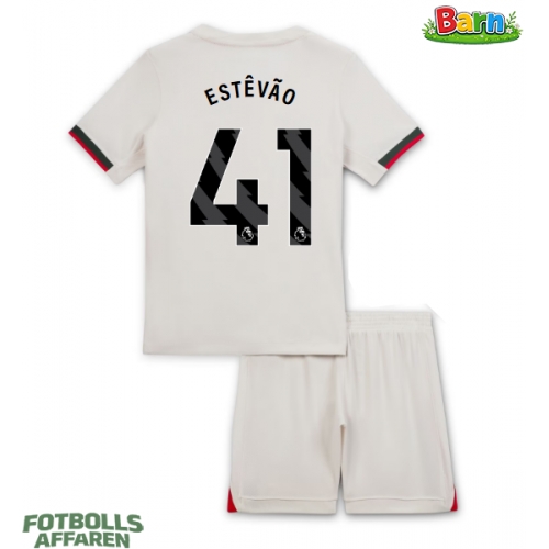 Chelsea Estevao Willian #41 Bortaställ Barn 2025-26 Kortärmad (+ Korta byxor)